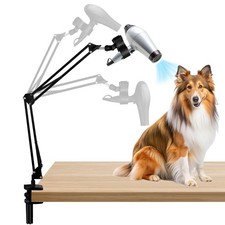 Dog Hair Dryer Holder,Blow Dryer Stand for Dog,Hands-Free 360  Rotating Pet G...
