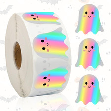 1200pcs Halloween Ghost Stickers 1.5In Waterproof Self-Adhesive