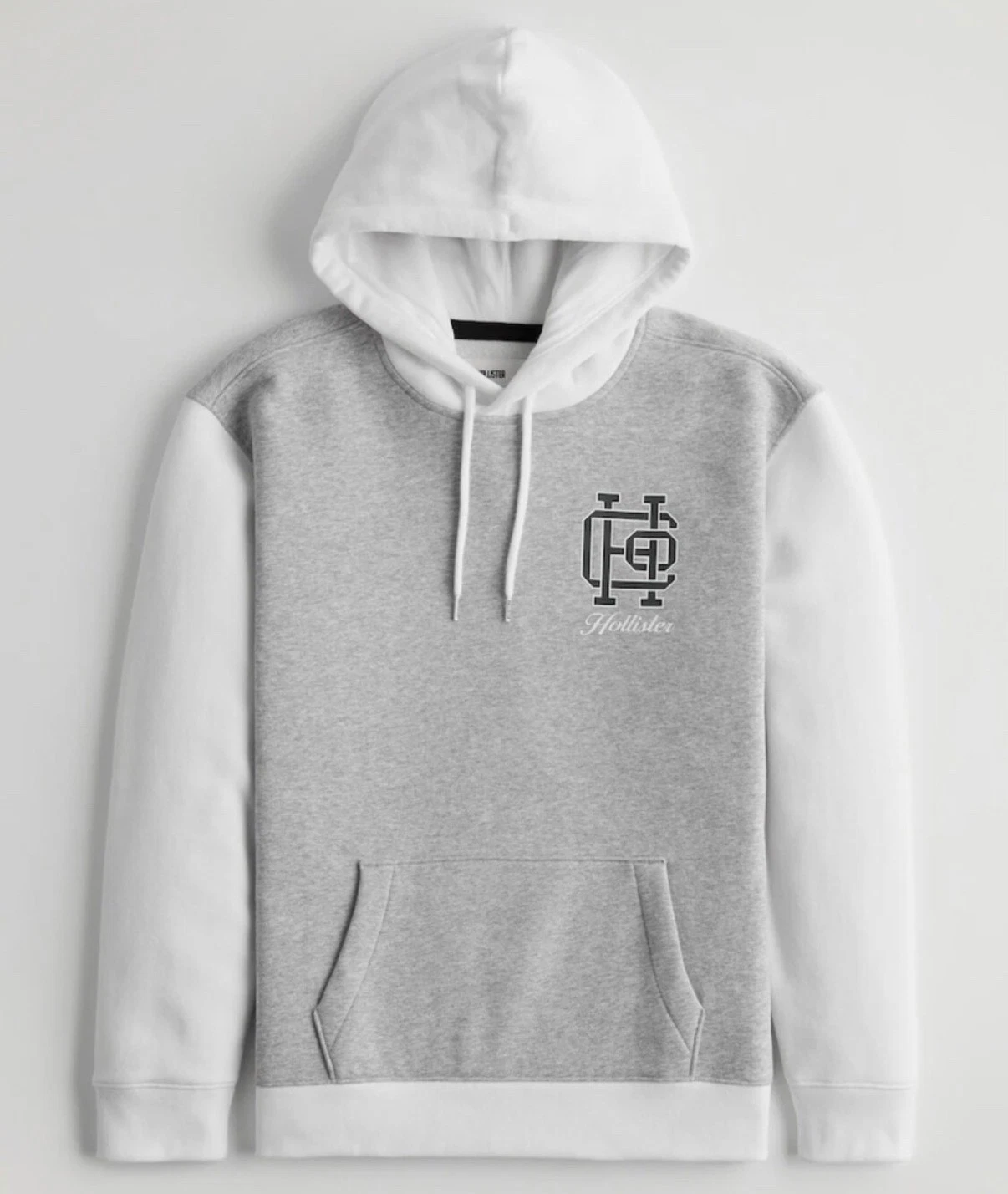 NWT HOLLISTER Men Long Sleeve Logo Hoodie Jacket Sweatshirt| Size XXL (2XLarge)
