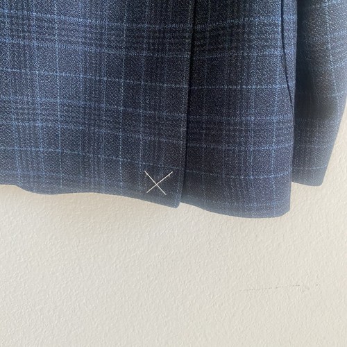 Zanetti Lavorazione Sartoriale Blue Check Plaid Blazer Sports Coat Wool Mens 40L - Picture 5 of 14