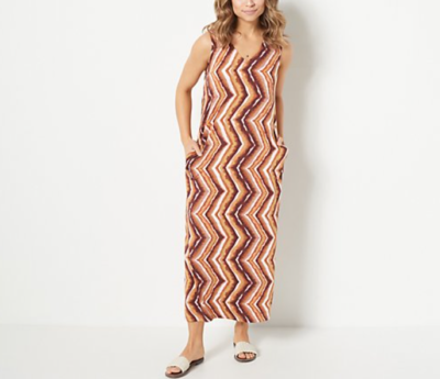 Belle by Kim Gravel Regular Printed Knit Dress - Brown - XXS | eBay