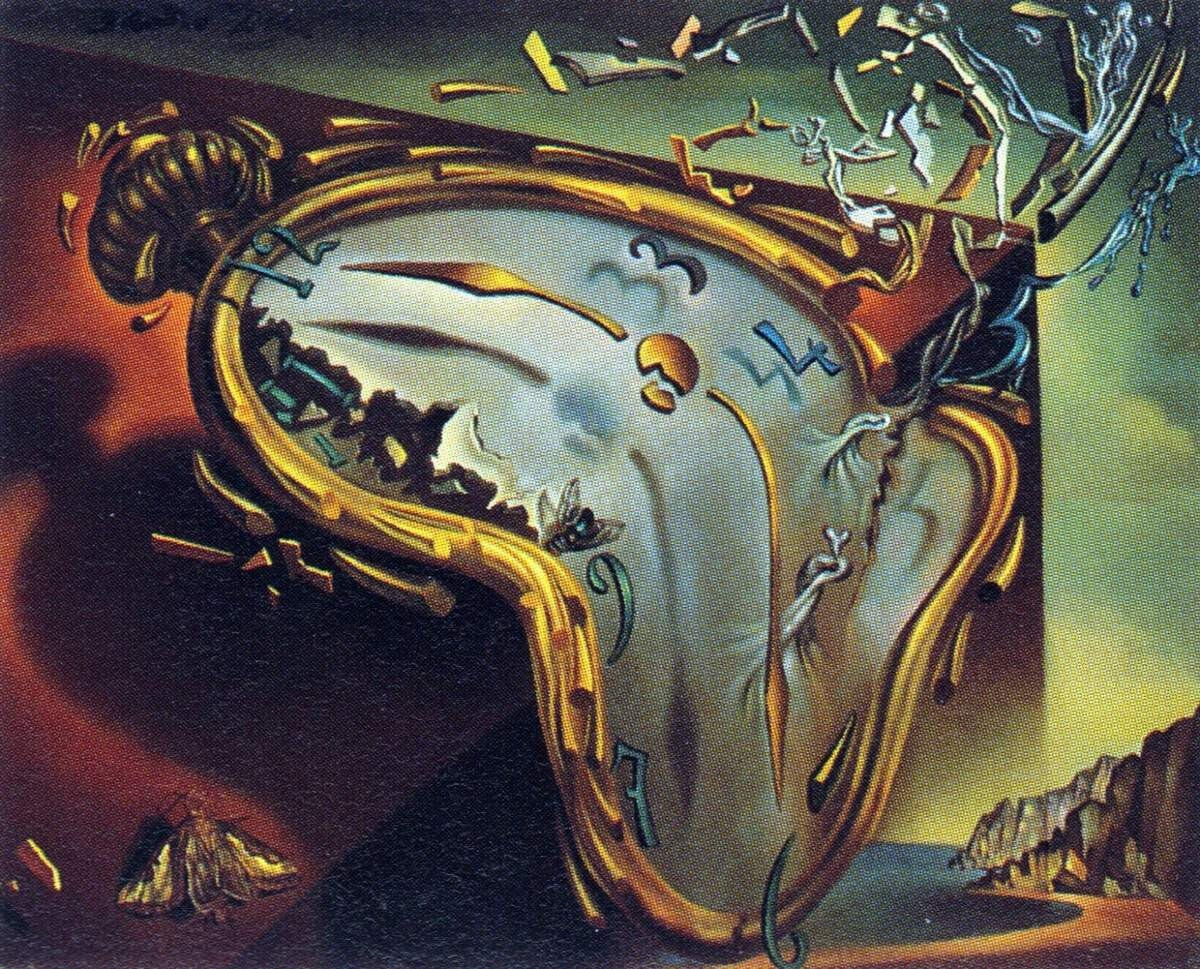 Di Salvador Dalì Quadro Orologi Sciolti Dali Clock Orologi Sciolti Salvador  Dalì Persistenza Quadro, image size:1200x969