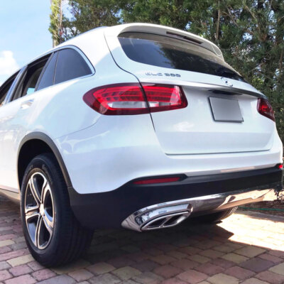 Dual Exit Sport Tuning Exhaust Tip Covers For Mercedes GLC 250 300 350 2016-2019