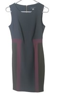 Tommy Hilfiger Womens Sheath Dress Purple Black Colorblock Size 2 Sleeveless Zip