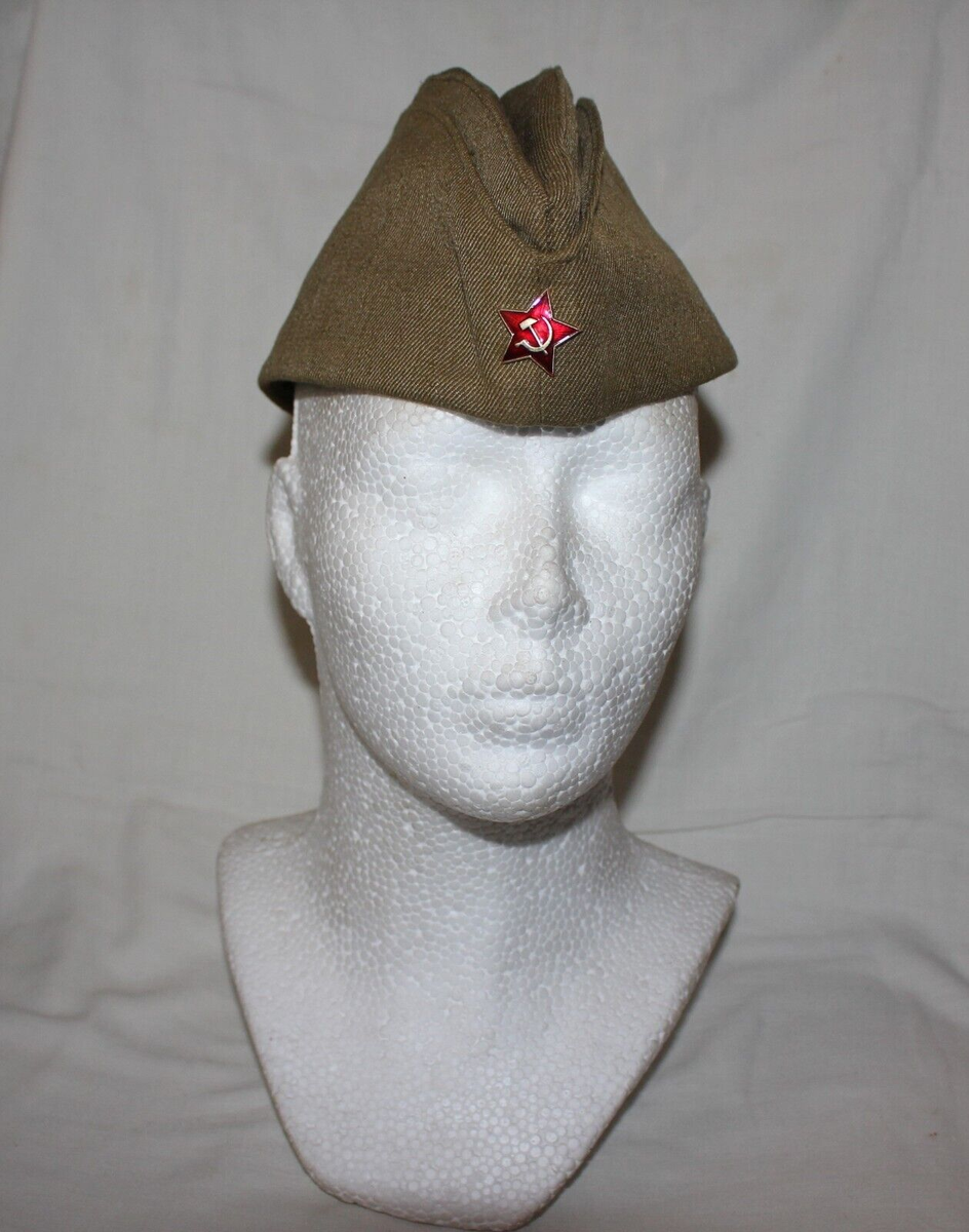 ORIGINAL WW2 MODEL RED ARMY SOVIET SOLDIER SIDE CAP PILOTKA WITH