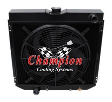 Jr 3 Row Black Finish Radiator Lowhose Driver 2016 Fan For 1968 1969 Torino