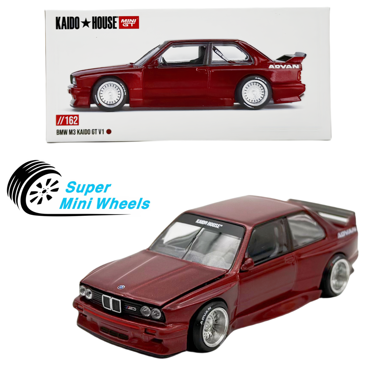 Kaido House x Mini GT 1:64 BMW M3 (E30) Kaido GT V1 – M Red Kaido House x Mini GT 1:64 BMW M3 (E30) Kaido GT V1 – M Red