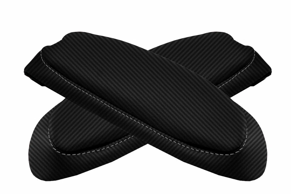 Cubierta de reposabrazos de asiento de fibra de carbono para GMC Safari 1985-1994 puntada negra gris Foto 4 de 4