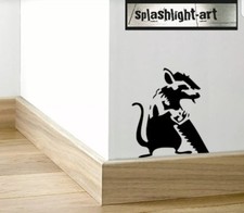 Banksy LARGE Rat with Saw Skirting Board Vinyl Wall Decal Sticker 18cm
