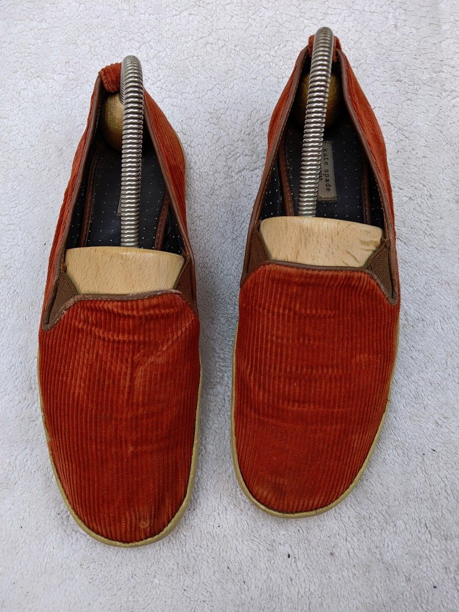 Kate Spade New York Womens 7.5 38 Orange Corduroy Slip On  display picture 2