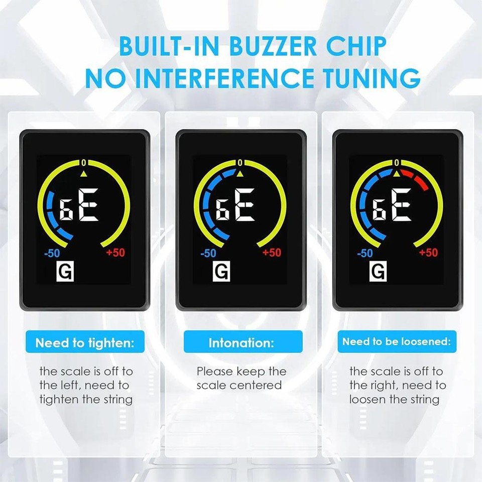 Guitar Tuner Clip Tuner Rechargeable Guitar Tuner for Ukulele Banjo