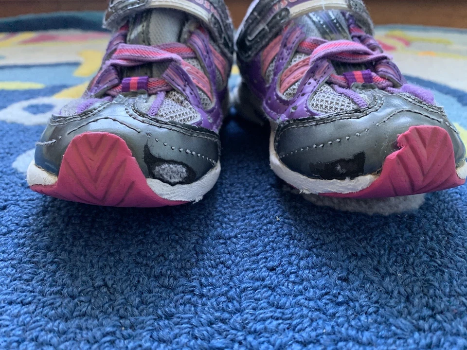 Tsukihoshi Japón Niñas Niño 20 Púrpura Rosa Plata Tenis Entrenadores Talla 9/25.5EU Foto 4 de 4