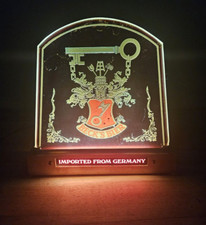 Rara insegna vintage Becks Bier birra illuminata vetro espositore bar retro chiave pubblicitaria