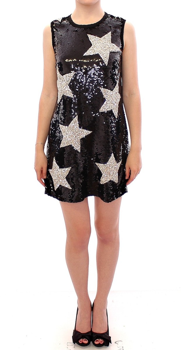 DOLCE & GABBANA Dress Black Sequined Star Swarovski Crystal IT44/US10 /L  $14600 | eBay