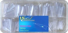USN Nail Manufacturer - Stiletto Clear Nail Tips Box 540 Tips ON SALE* New shape