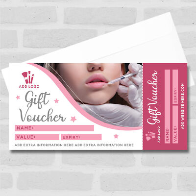 Beauty Spa Therapie Ästhetik Lippeninjektionen Füller Botox Business Geschenk Gutschein