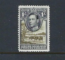 Bechuanaland 19381/- Black & Brown-Olive KGVI Definitive. MH. Mint Hinged.