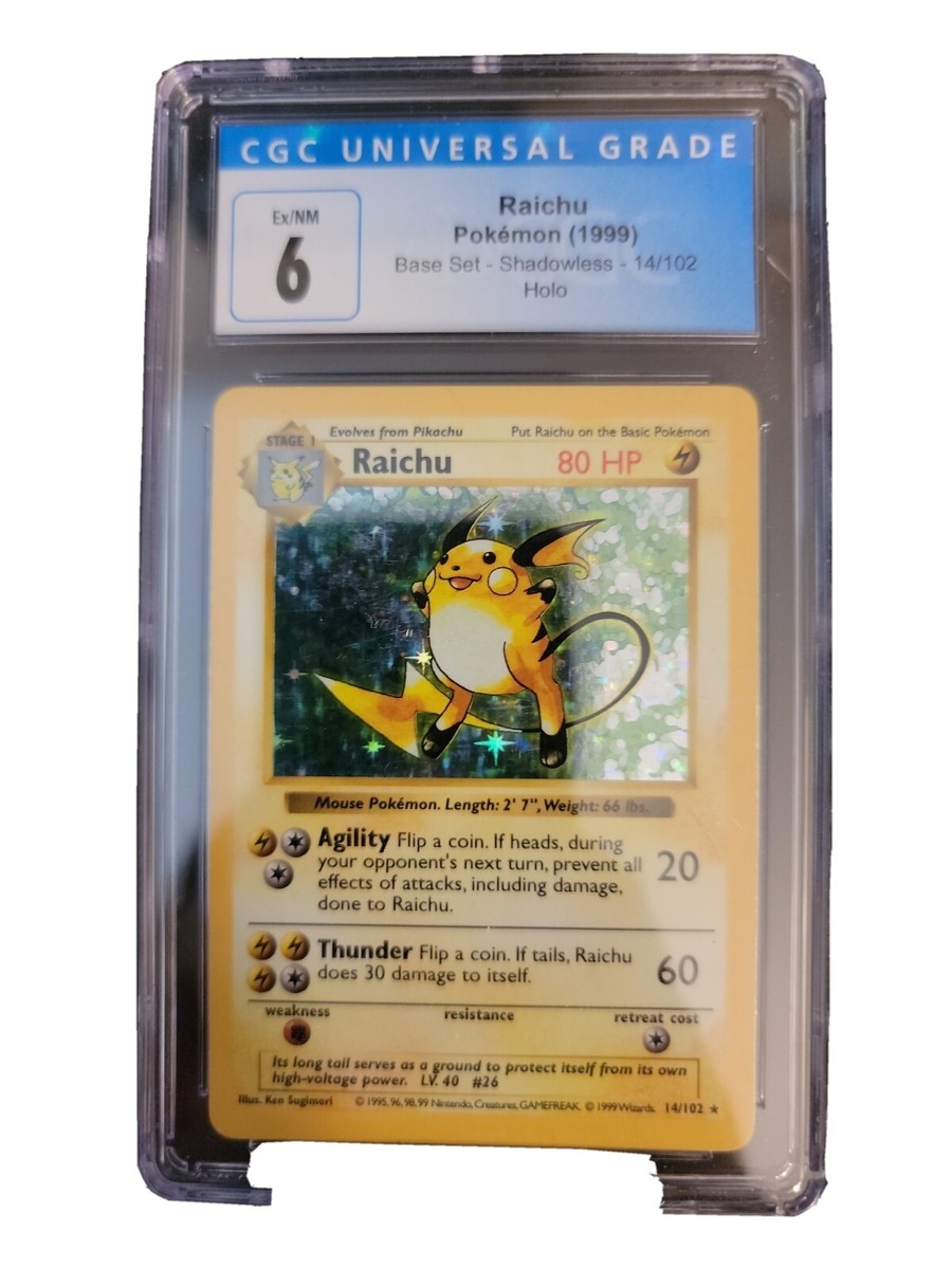 raichu pokemon card value 14/102 - - Holo - Base set - Shadowless prevent all effects of attacks Pokemon 1st Edition French Base
