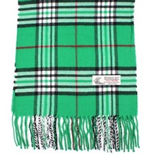 Men's Scarf Green Stewart Check Plaid Tartan Long Warm Soft for Winter 72"x12"