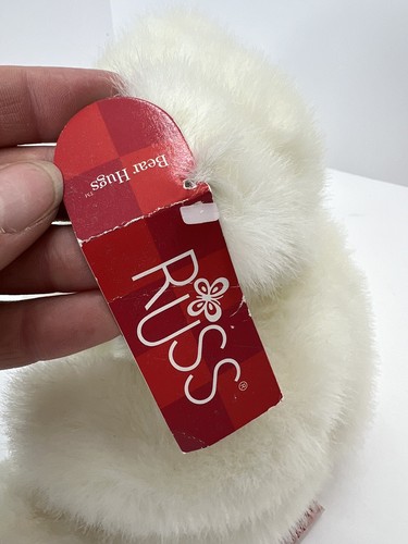 Russ Bear Hugs Valentines White Bear Stuffed Animal Plush Toy Red Heart 8” Tags - Picture 8 of 12