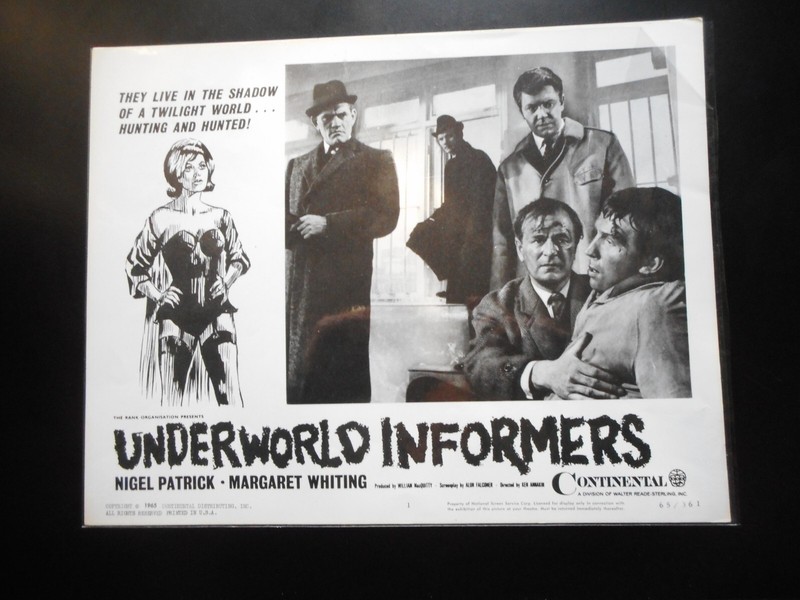           UNDERWORLD INFORMERS 1965 Movie Lobby Card