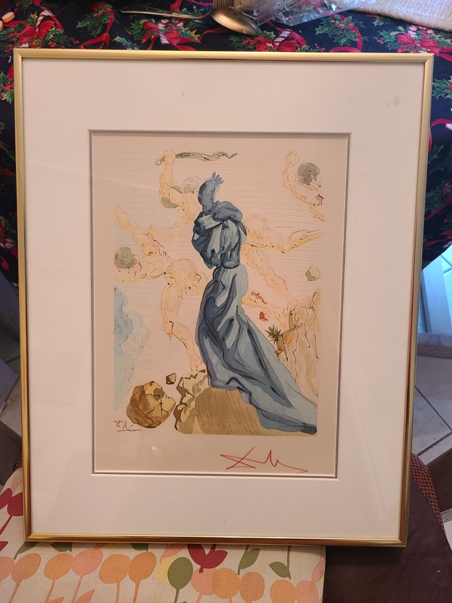 Salvador Dali, lithograph signed in plate and in red pencil. 12 x
