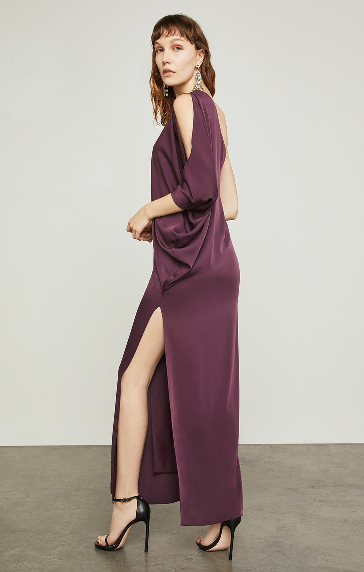bcbg long purple dress BCBGMAXAZRIA - Ruffled High Low Gown