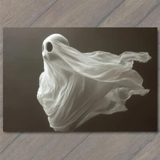 Art Print Halloween Ghost White Sheet Eerie Spooky Phantom Costume Dark Theme