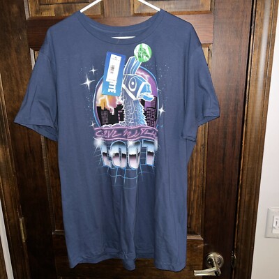 Fortnite XL T Shirt Give Me The Loot Glow In The Dark Llama NWT 