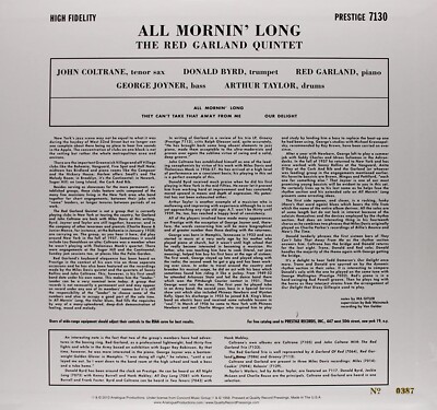 The Red Garland Quintet - All Mornin' Long(Mono)(180g Vinyl