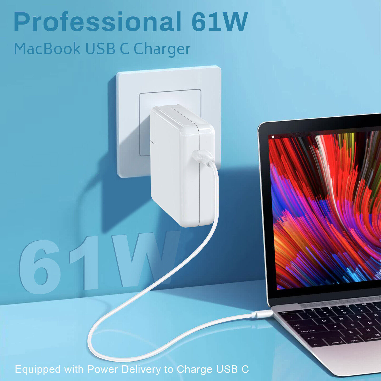 30W 61W USB-C Notebook Laptops Power Adapter Type-C Charger For MacBook Pro 13"