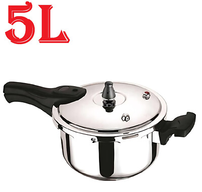 5L Stainless Steel Pressure Cooker Induction Base Cooking Pot 22cm