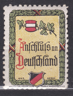 Außergewöhnliche Vignette zum Anschluß an Deutschland