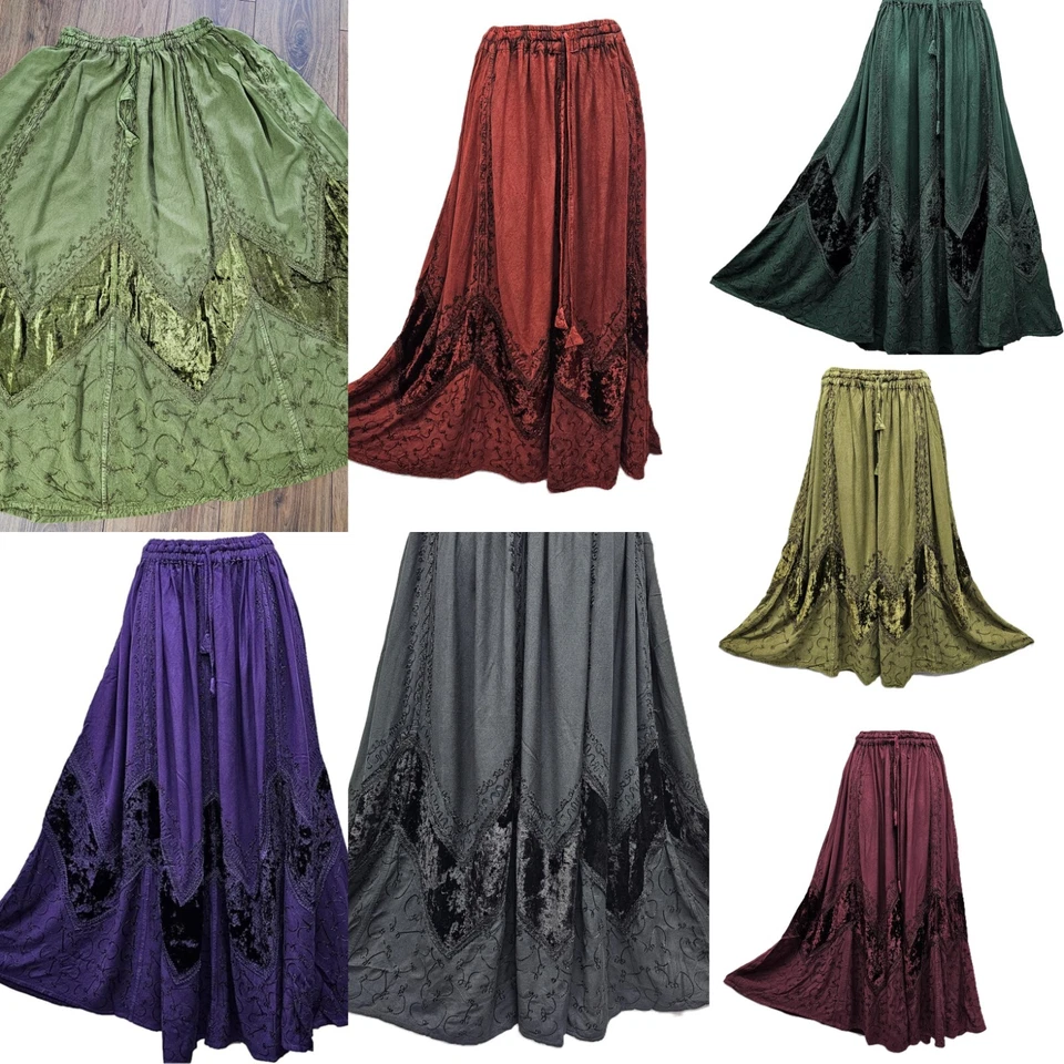 Velvet skirt Full Flare Autumn Winter Pockets One Size 12 14 16 18 20 22 - Image 4 of 4