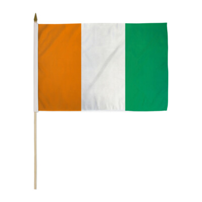 1 Dozen Cote D'Ivoire Stick Flag 12x18in Handheld Ivory Coast Flag
