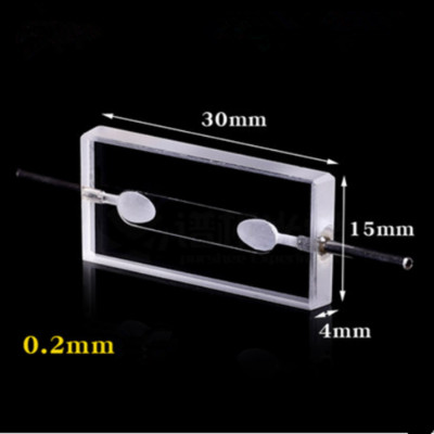 Quartz Counting Pool Counter Flow Cuvette 0.2mm Optical Path