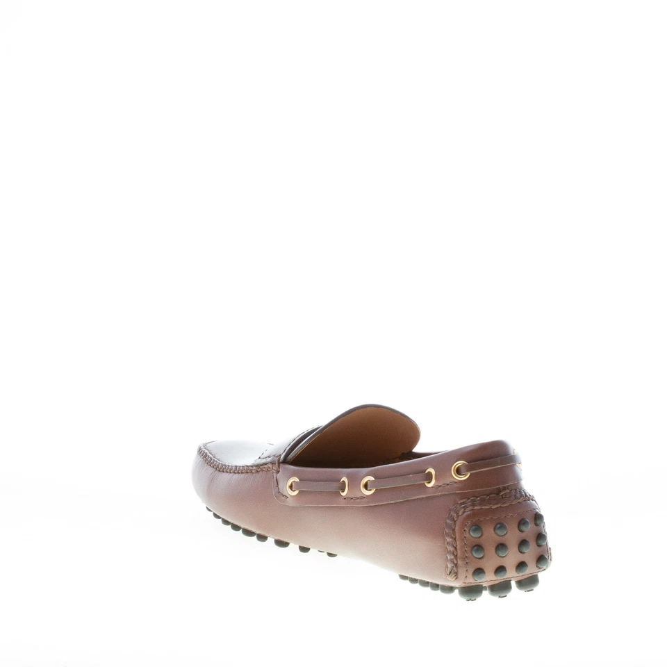 CAR SHOE scarpe uomo Mocassino driving pelle marrone cocco con fascetta e logo Foto 4 de 4