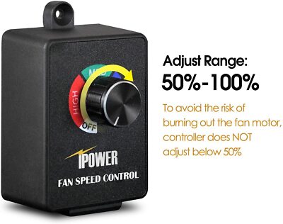 Fan Speed Controller with Variable Speed Adjuster Inline Duct Fan in Ventilation