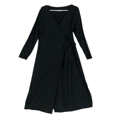 long sleeve black wrap dress plus size boohoo Women's Plus Wrap Shirt Dress in Black | Size: 12