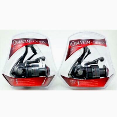 (Set Of 2) QUANTUM OPTIX OP40F Spinning Reels 4.7:1 3 Bearings - FREE SHIPPING!