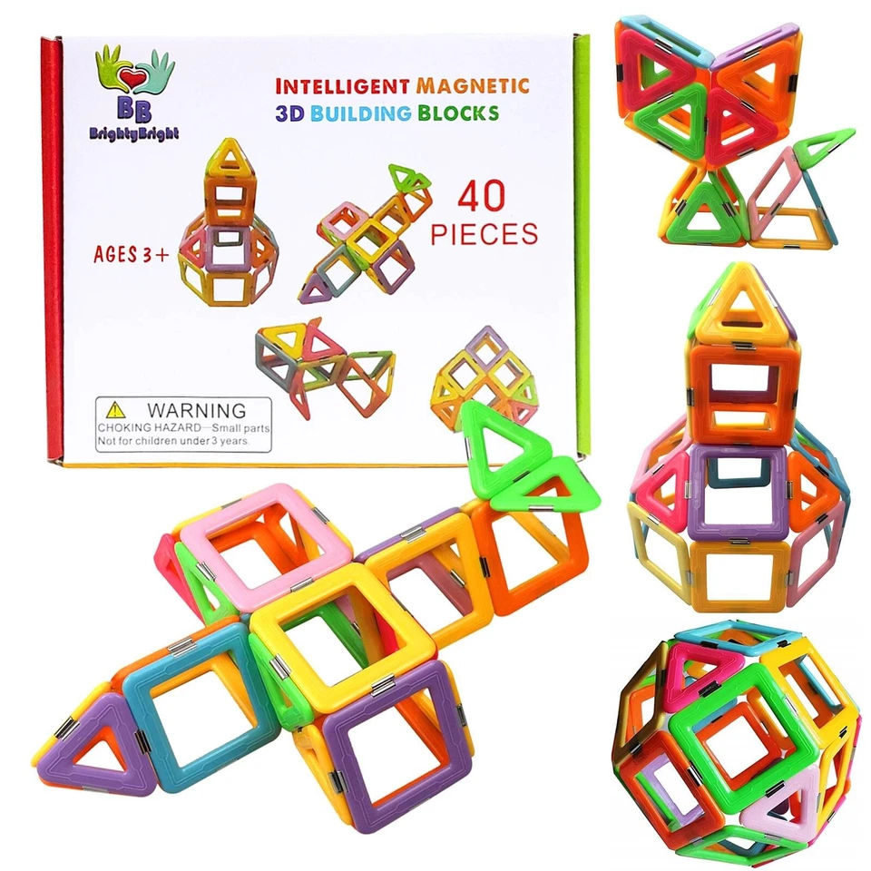 40 Pcs Learning Building Blocks Tiles Kids Toys Gifts For Boy Girls 3-9 Year Old - Image 2 of 4