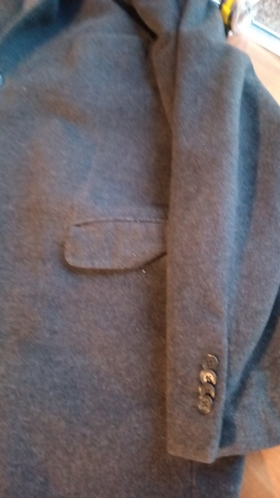 Giacca trench lungo tweed vintage uomo YVES SAINT LAURENT grigio antracite taglia 50