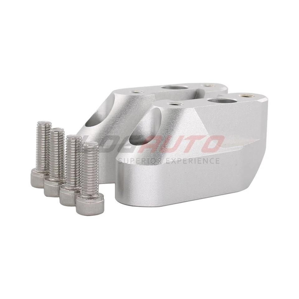 For BMW R1200RS 2015-2018 Handlebar Riser Clamp Mount Silver Adapters CNC Alu - Image 2 of 4