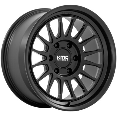 18x9 +0 KMC KM447 Impact Forged Monoblock 6x135 Satin Black Wheels (Set of 4)