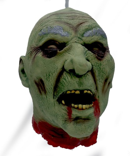 Talla Natural Halloween Utilería Cabeza Walking Dead Cortada CALVA VERDE ZOMBIE - Imagen 9 de 9