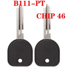 2 Brand New Replacement Transponder Ignition Chip Key Uncut Blade Blank B111-PT