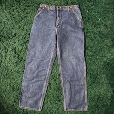Vintage Carhartt Carpenter Jeans   Utility Workwear Denim Blue Jeans 34x30