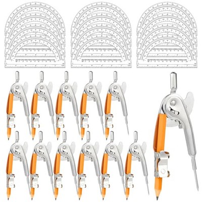 24 Pieces Compass Geometry Tool 6 Inch Compass for Geometry Math Compass and 