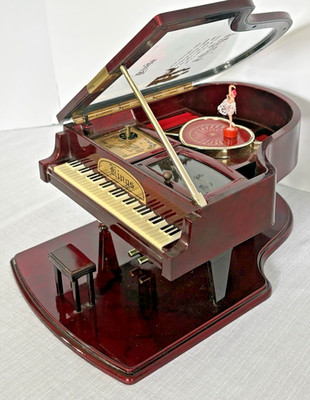Vintage Kings Grand Piano Jewelry Music Box w/Ballerina-''The Music Man'' 11'' x 8''