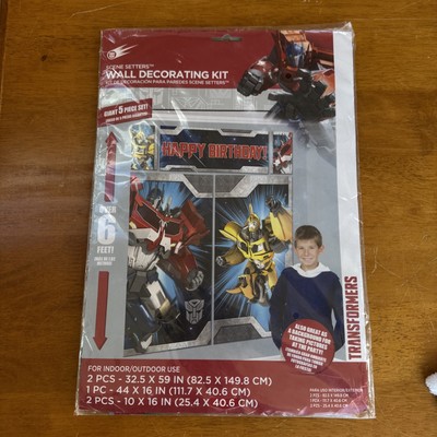 Transformers Wall Decorating Birthday Kit Optimus Prime 5 Pc Set 6 Ft